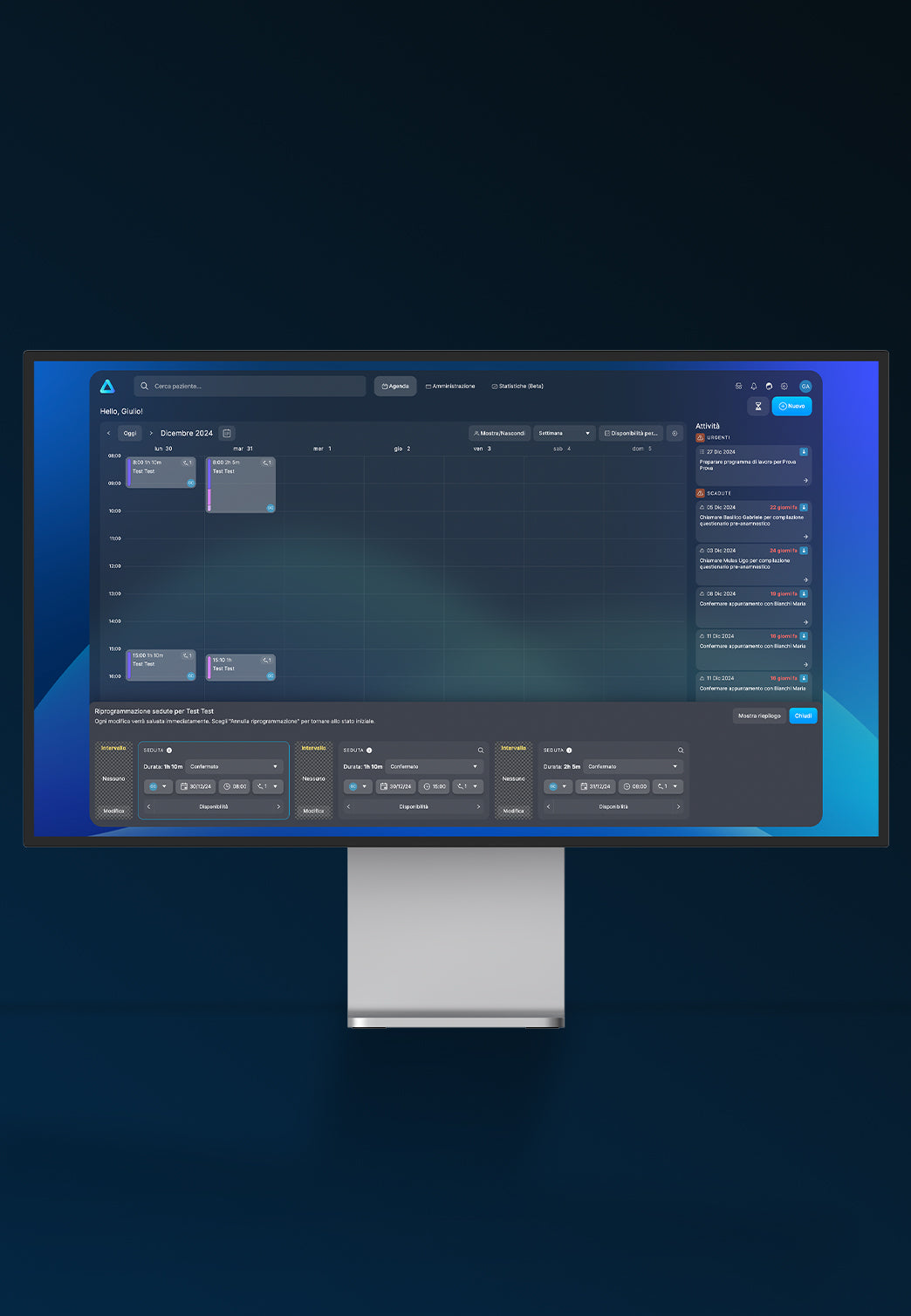alfred software gestionale con agenda per riprogrammazione appuntamenti