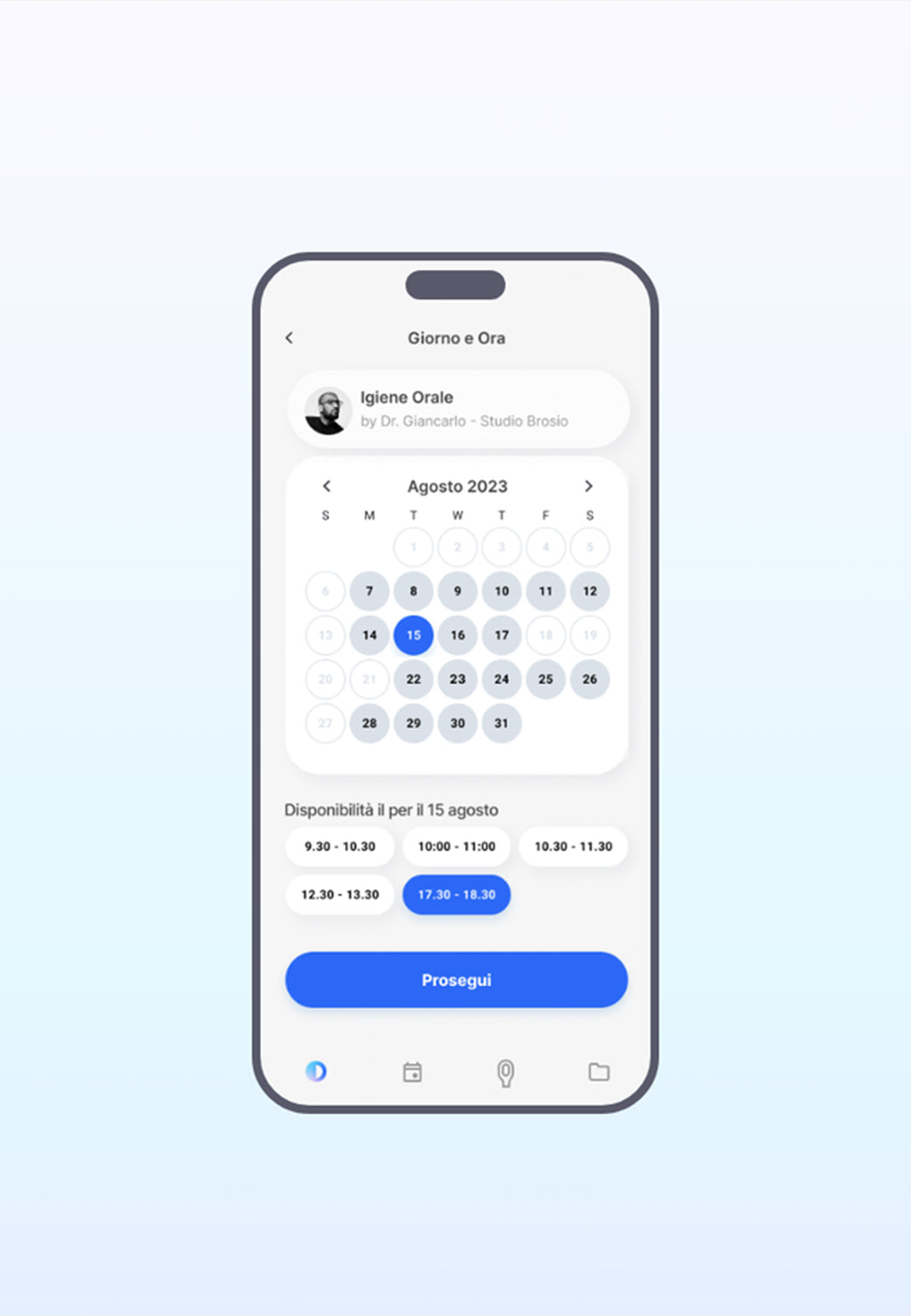 opendent app calendario appuntamento
